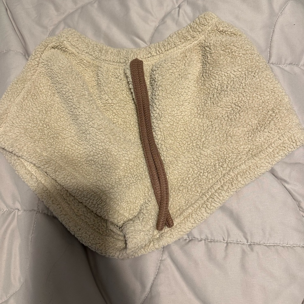 Cozy Cream Sherpa Women Shorts